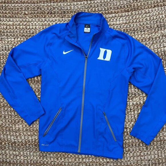 Nike Duke Blue Devils Jacket Mens Large Elite Dri Fit Full Zip - Picture 1 of 6